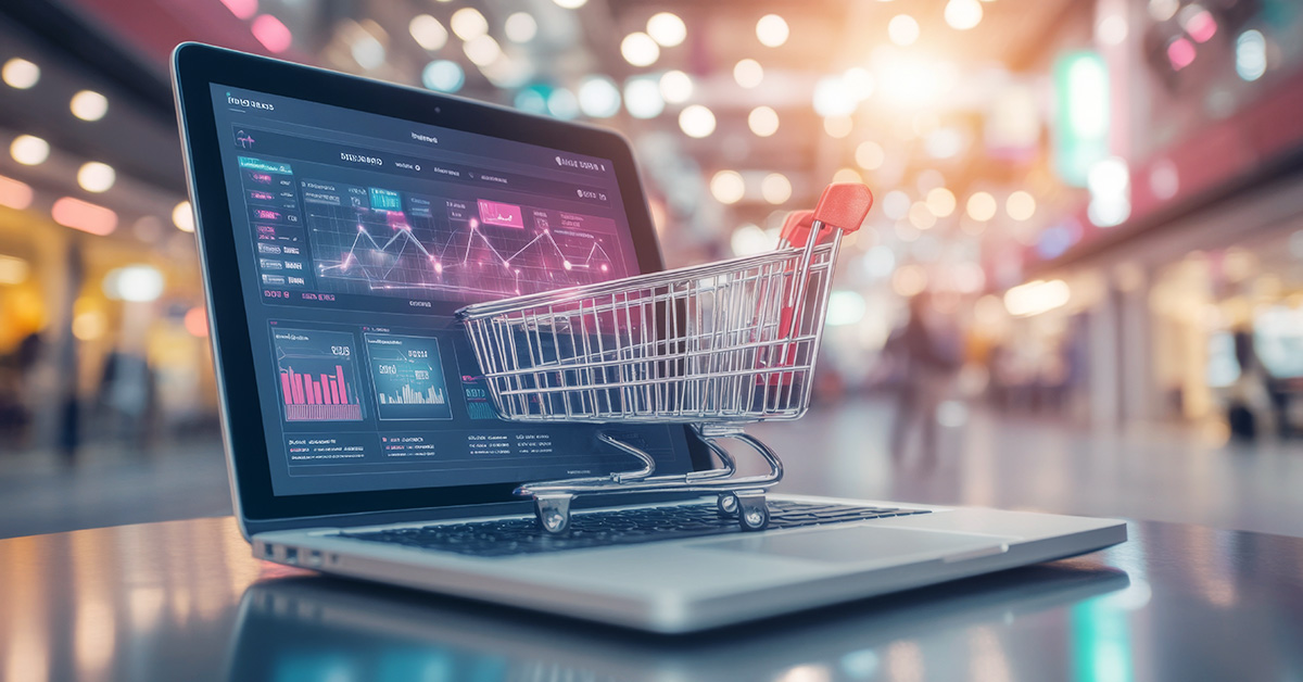 ecommerce data analytics on laptop